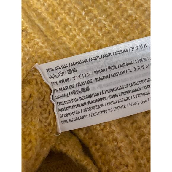 Abercrombie & Fitch Yellow Cream Long Sleeve Turtleneck Sweater Top Size XS - Picture 5 of 5